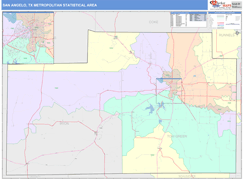 San Angelo Metro Area Digital Map Color Cast Style